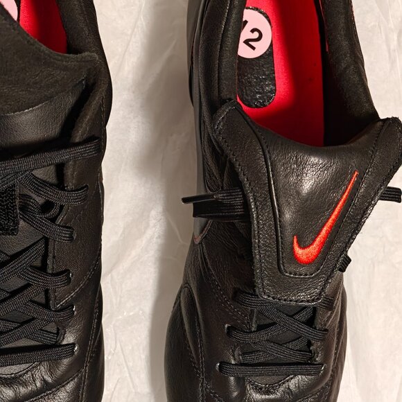 Nike Premier Kangaroo Leather II FG Black Soccer Cleats  Size 12, Black/Red main image 8